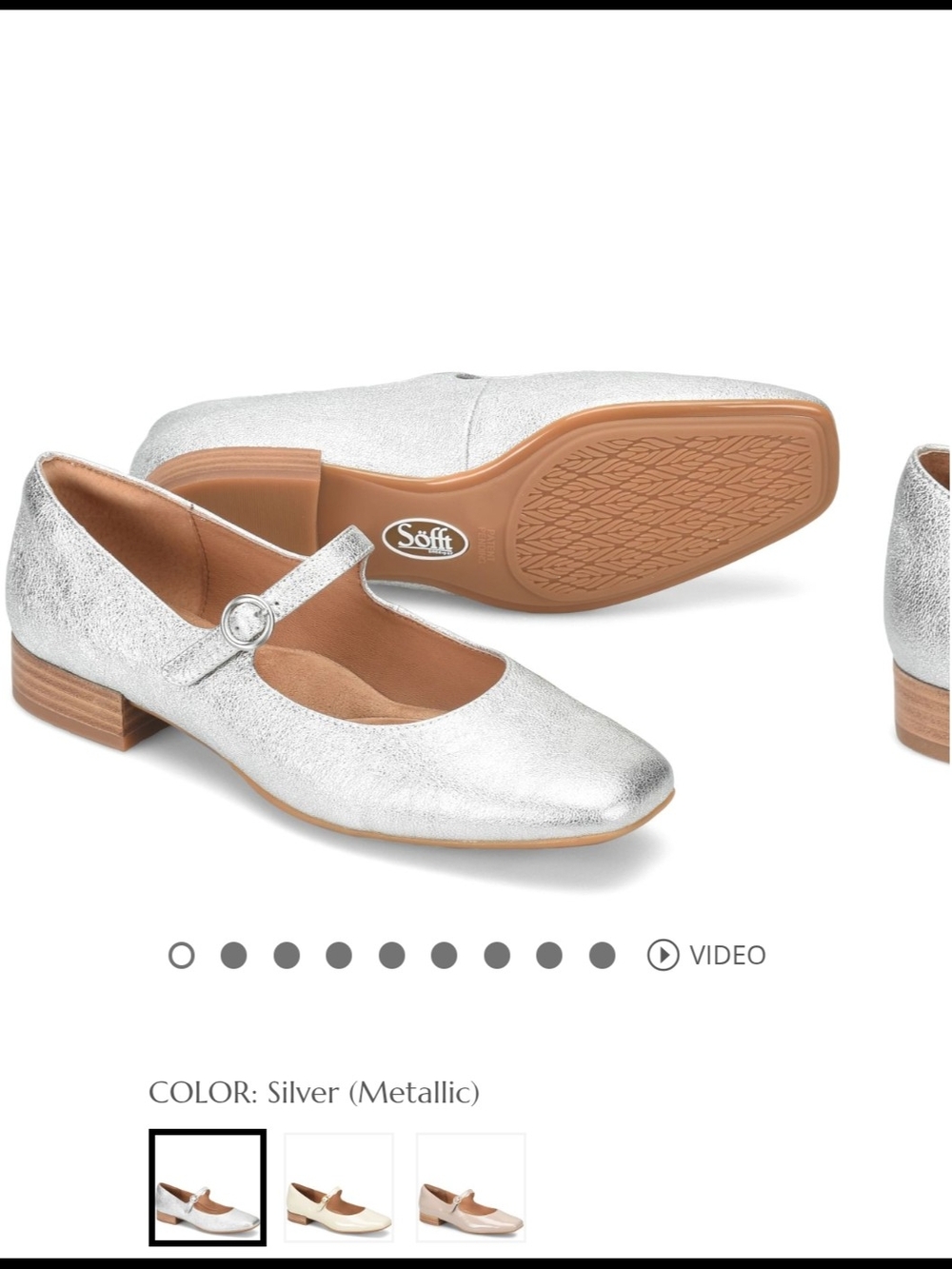 Sofft Silver Elsey Ballet Flate